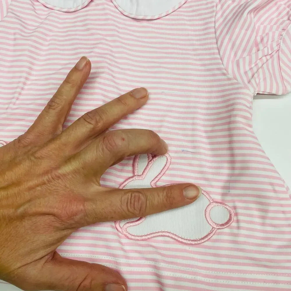 NWT (Please Read) Smockingbird 9M Pink Bunny Pocket Bloomer Set